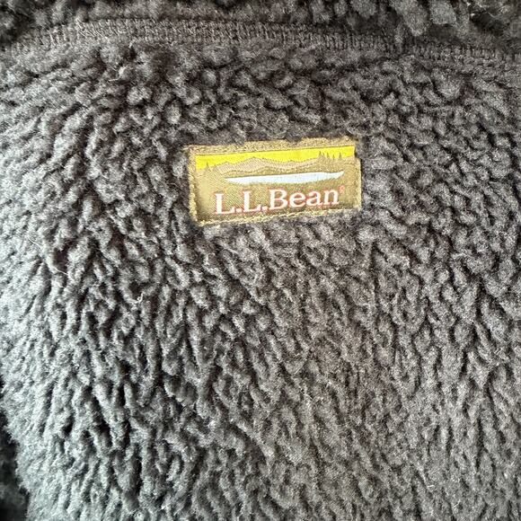L.L.Bean Sherpa Fleece Vest Men’s M Black Cozy Outdoor Core Layer - Picture 7 of 14